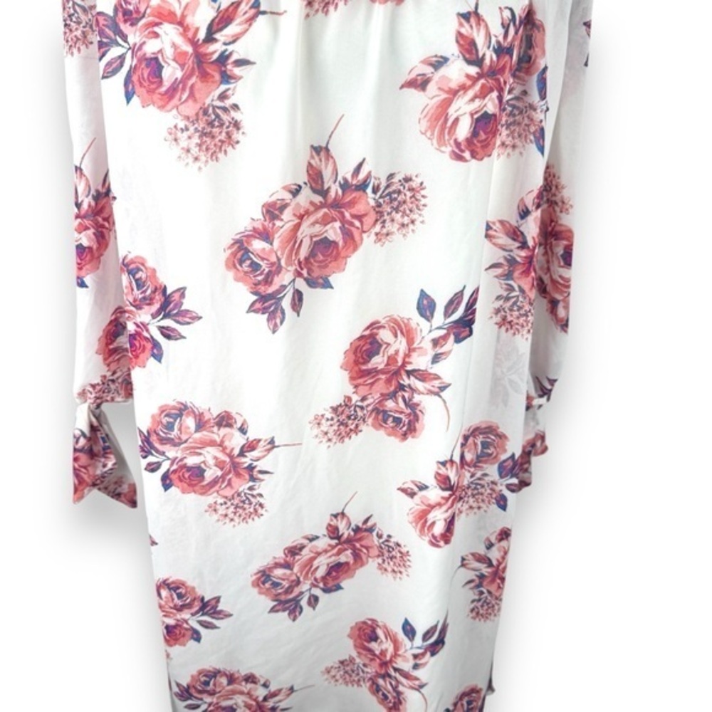 Floral Off the Shoulder Dress Womens Size Large Cottage Romantic Fairy Flowy - Picture 4 of 12